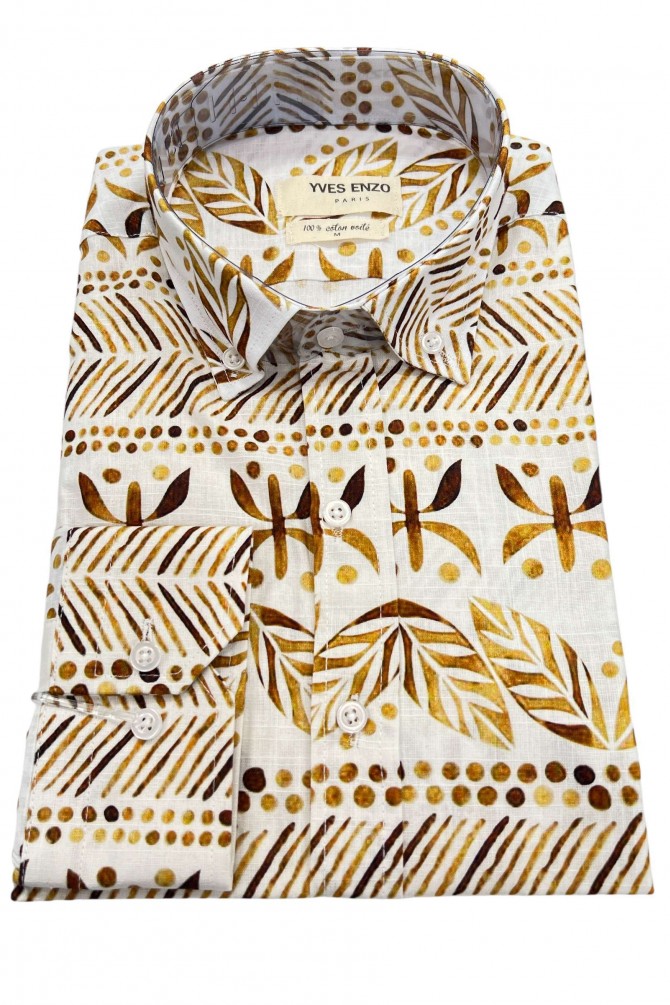 Printed shirt in cotton veil