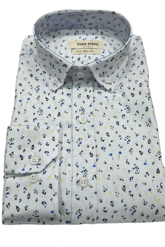 Printed shirt in cotton veil