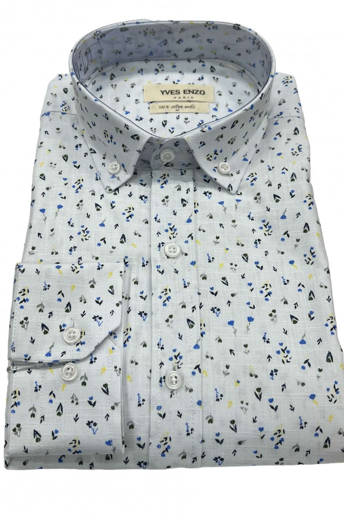 Chemise à motifs en voile de coton