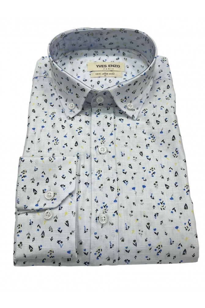 Chemise à motifs en voile de coton