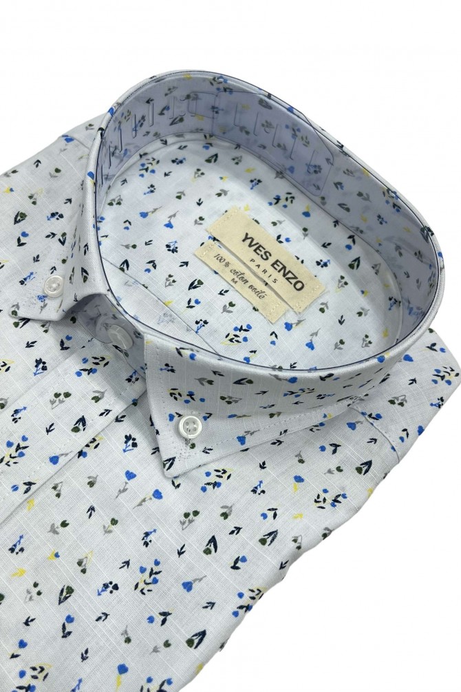 Printed shirt in cotton veil