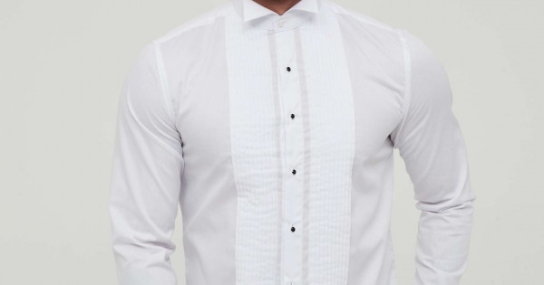Chemise De Spectacle RHE 70085LATT En Poly Satin - Fermeture éclair Dissimulée & Faux Boutons - Neuve En Emballage