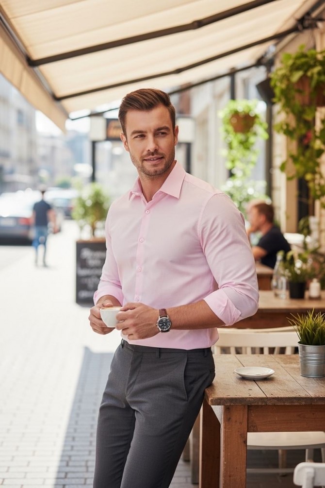 Chemise unie en confort fit