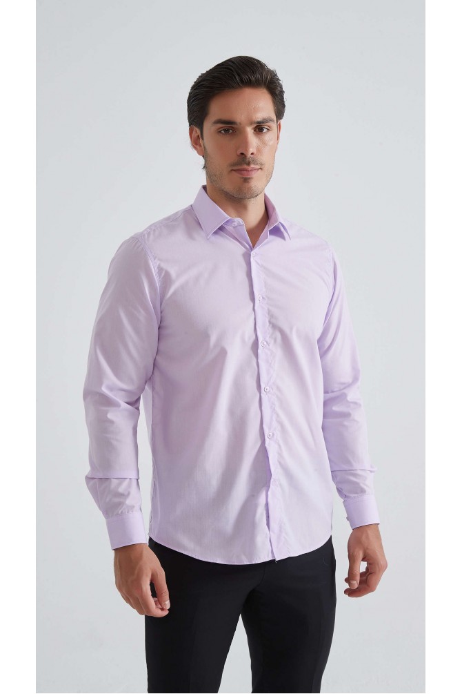 Chemise unie en confort fit