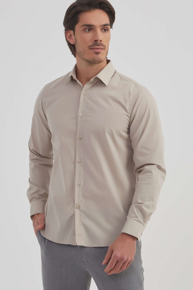 Confort fit non-iron poplin shirt