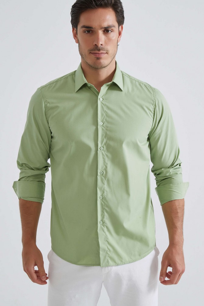 Confort fit non-iron poplin shirt